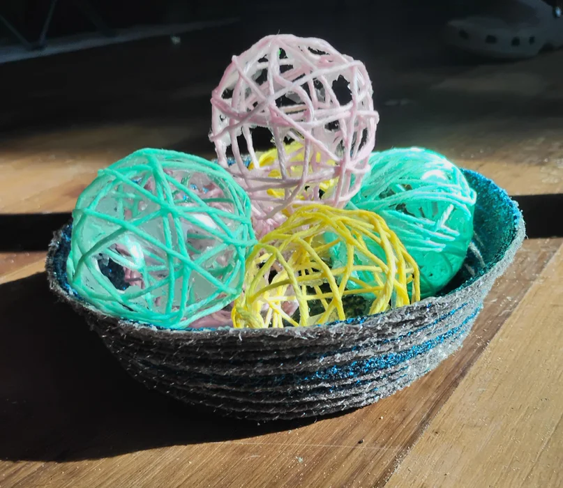 كيفية صنع وعاء زخرفى من الخيوط