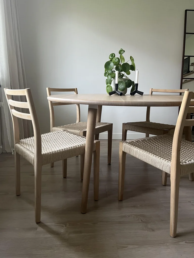 إعادة تصميم طاولة دائرية (من ثلاثة أرجل إلى رجل واحدة)