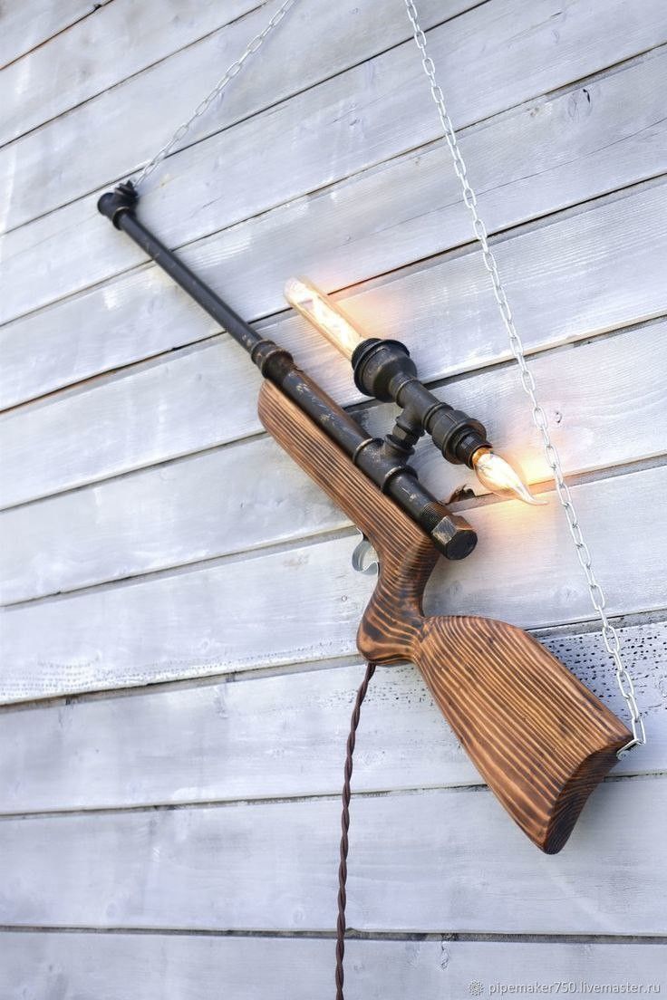 انشاء مصباح جداري ديكور علي شكل بندوقية