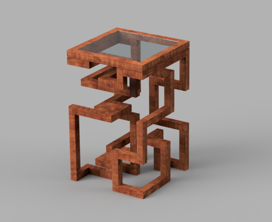 منضدة خشبية بتصميم عشوائى فريد