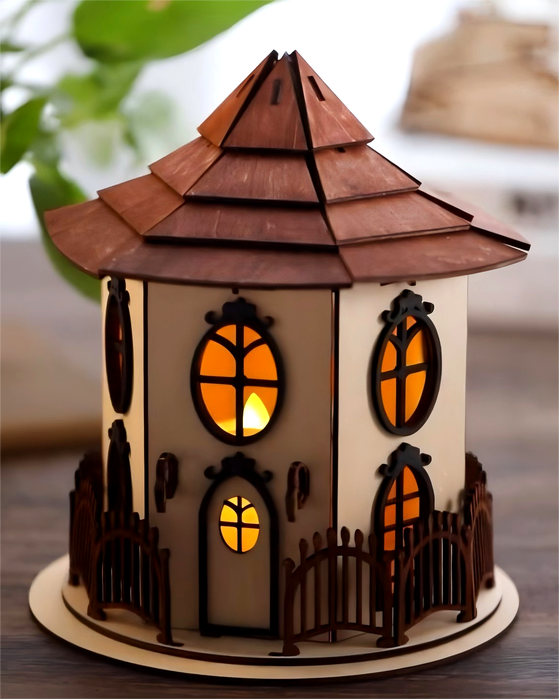 اصنع بنفسك مصباح خشبي جانبي للسرير، قص ليزر، تحفة فنية من خشب الأبلكاش بإضاءة هادئة مريحة