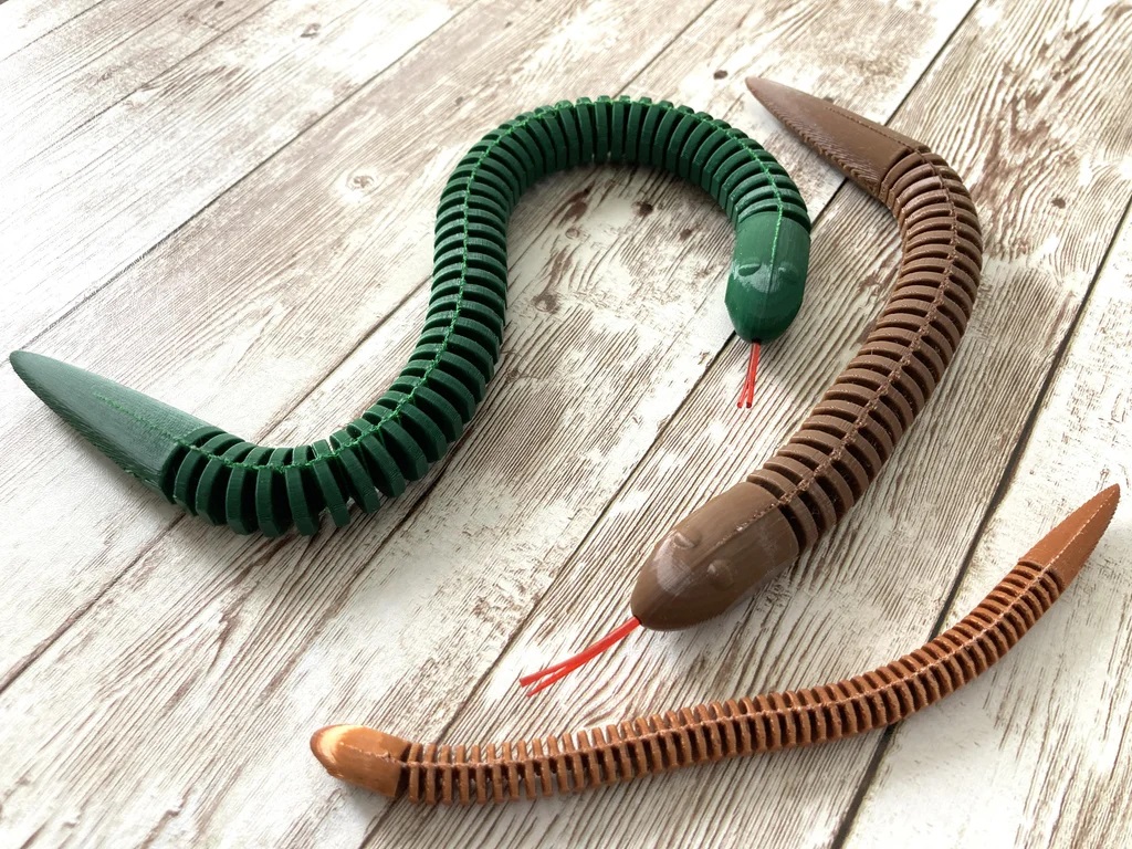 كيف تصنع ثعبان مرن مطبوع ثلاثي الأبعاد