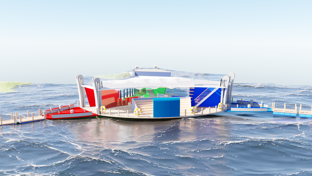 جسر إبداعي: منصة عائمة ثلاثية الأطراف تربط المجتمعات عبر الفن والطبيعة والمأكولات متعددة الثقافات